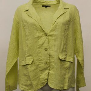 FLAX LINEN BLAZER HONEYDEW PLUS SIZE JACKET 3X